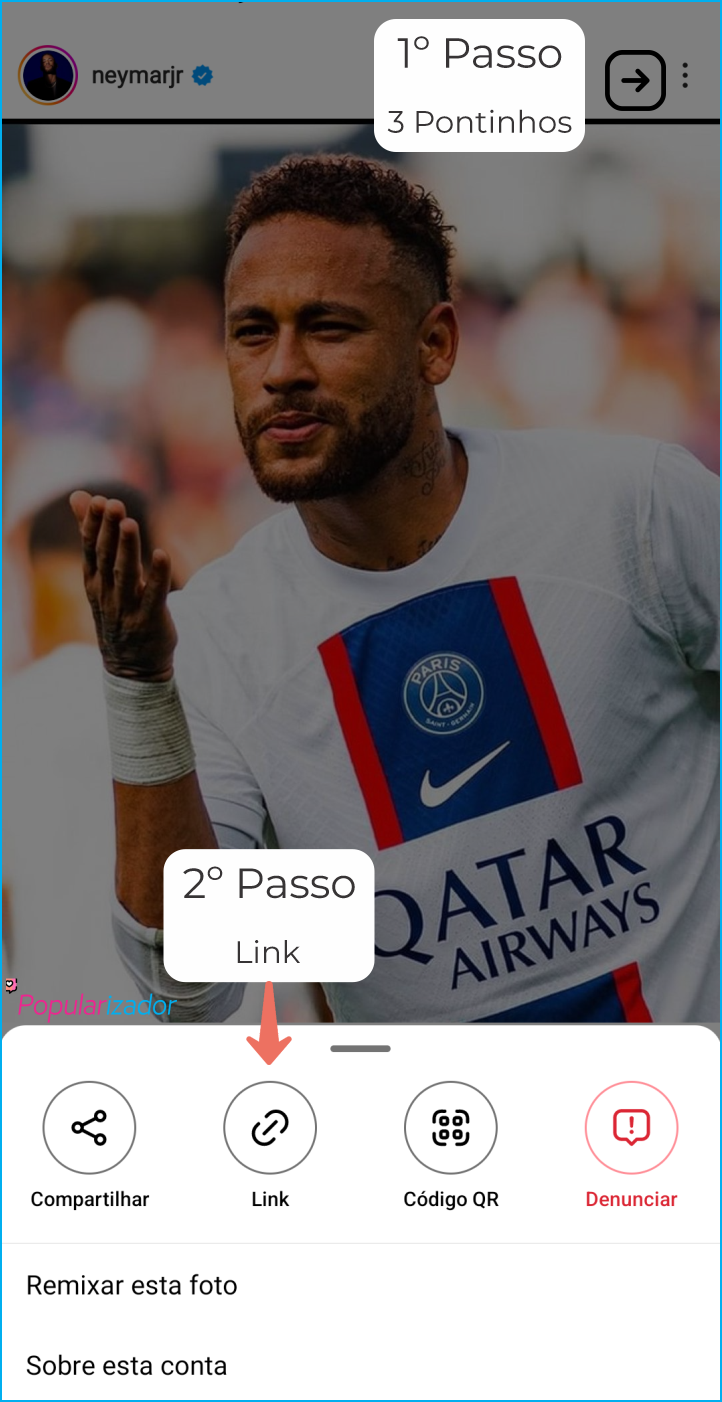 Como copiar link Instagram