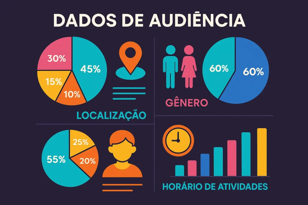 gráficos métricas audiência media kit