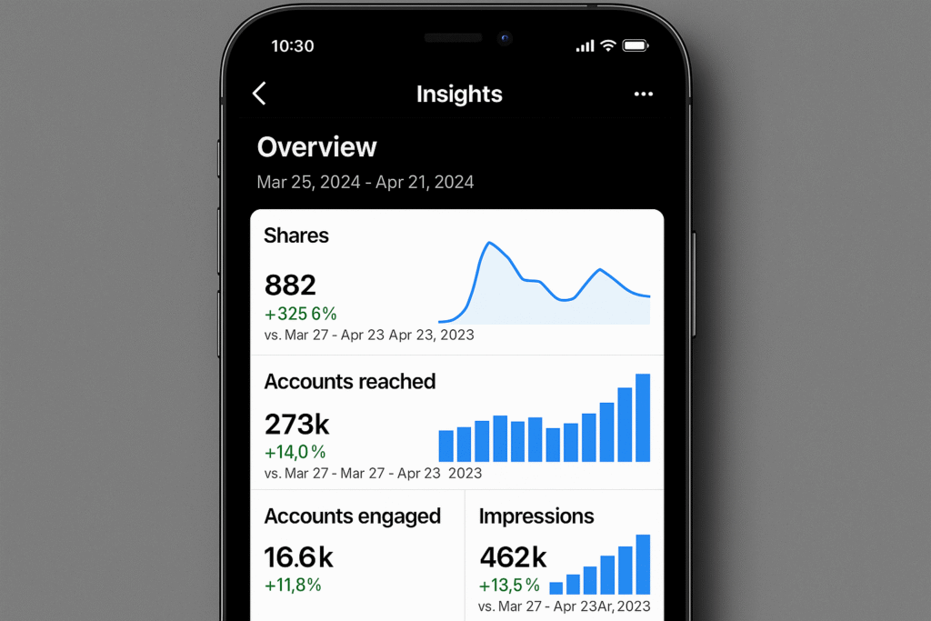 métricas Instagram compartilhamentos insights