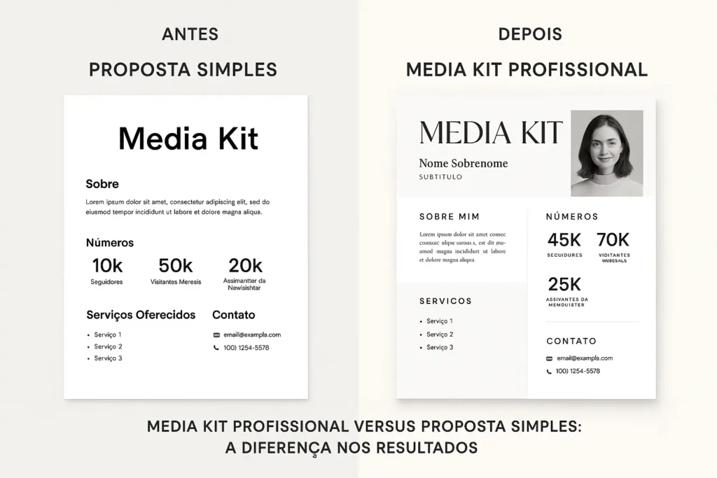 diferença media kit profissional amador