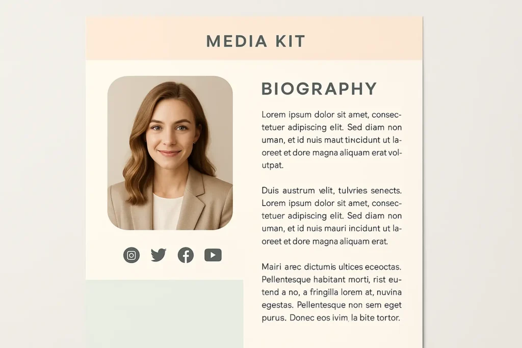 exemplo bio media kit influenciador