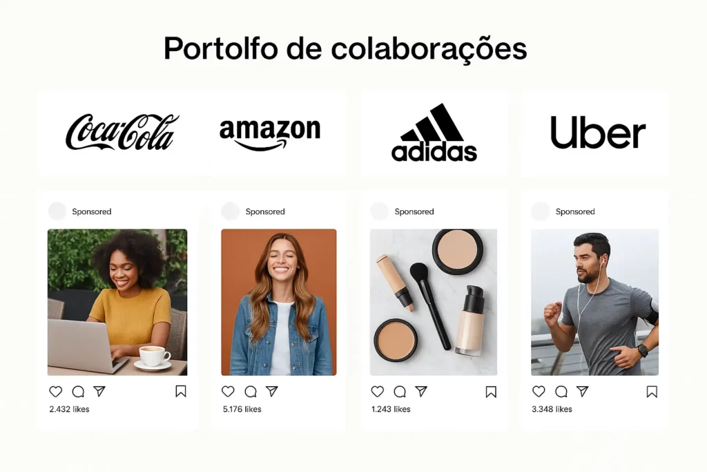 portfolio colaborações media kit exemplo
