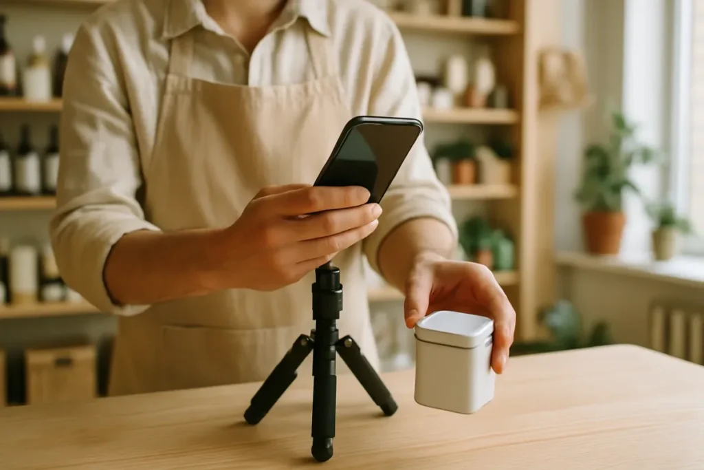 Criador de conteúdo produzindo post para reforçar o perfil no Instagram